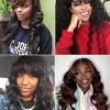 Wavy weave with bangs